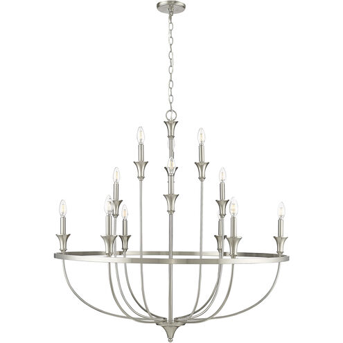 Emery 12 Light 40.2 inch Brushed Nickel Chandelier Ceiling Light